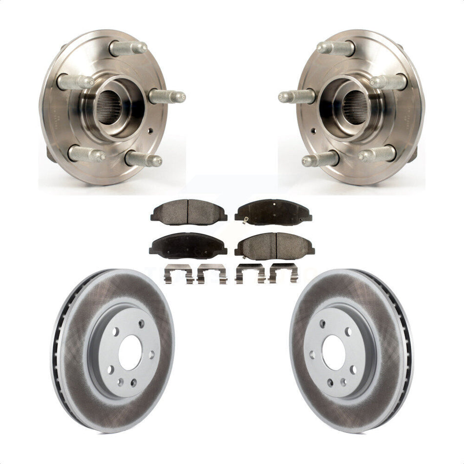 Front Hub Bearing Assembly With Coated Disc Brake Rotors And Semi-Metallic Pads Kit For Cadillac CTS KBB-103648