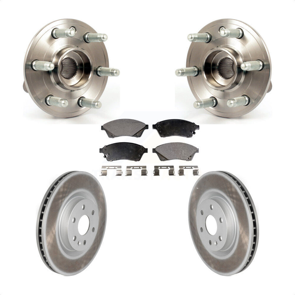 Front Hub Bearing Assembly With Coated Disc Brake Rotors And Semi-Metallic Pads Kit For Cadillac SRX Saab 9-4X KBB-103664
