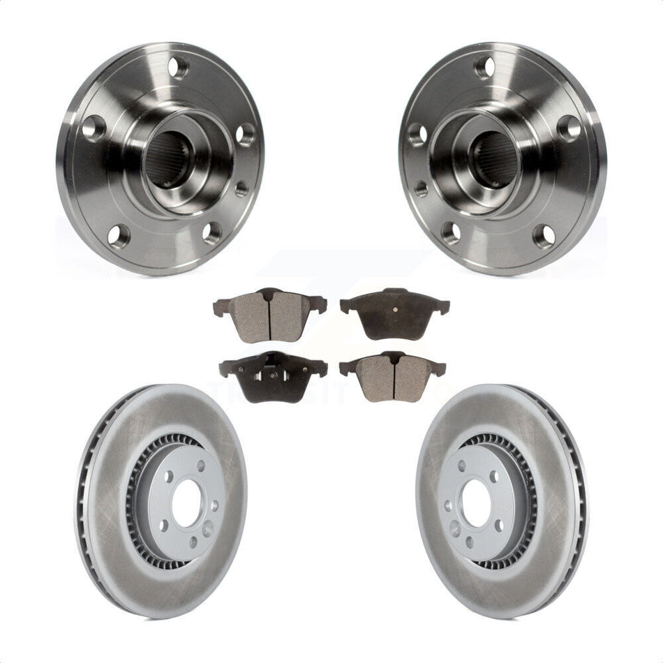Front Hub Bearing Assembly With Coated Disc Brake Rotors And Semi-Metallic Pads Kit For Volvo S60 XC70 S80 V60 Cross Country V70 KBB-103715