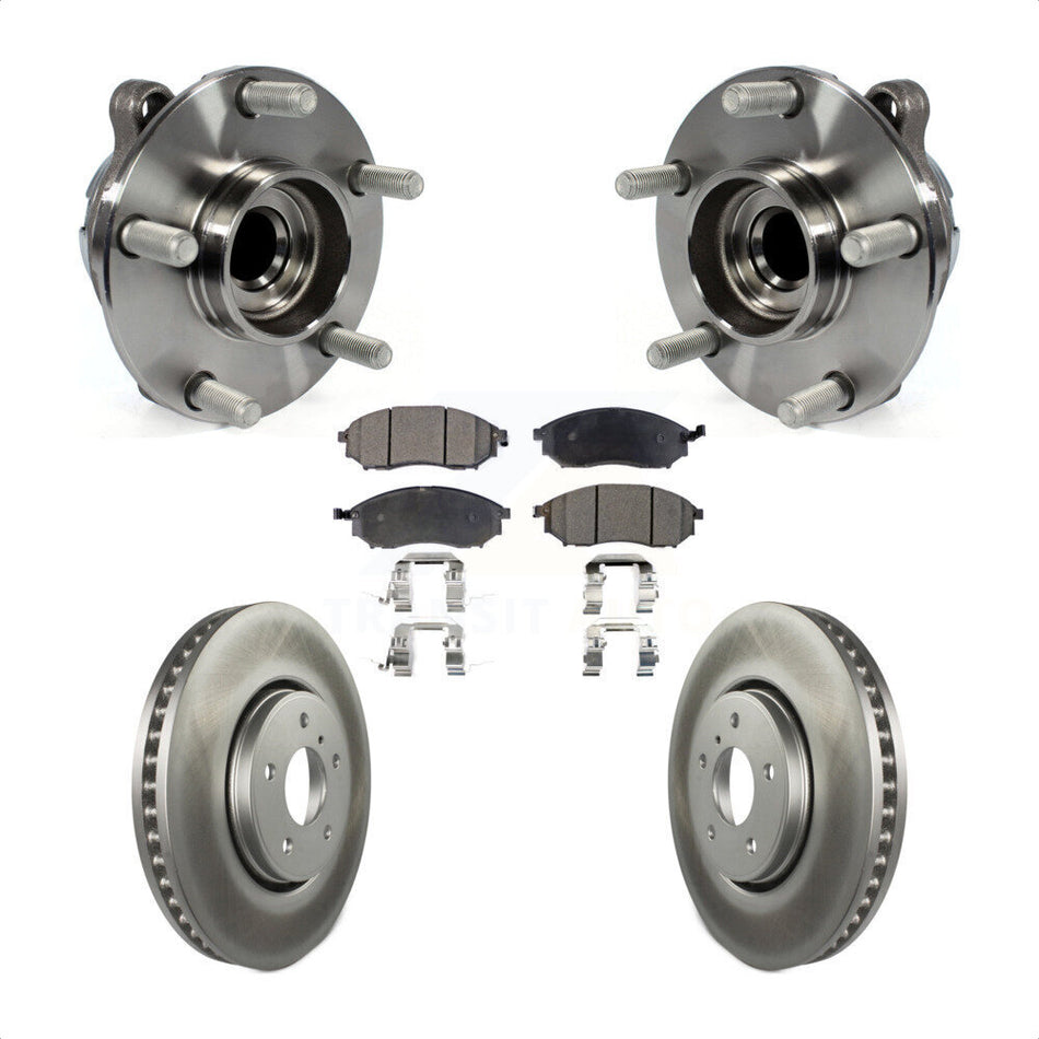 Front Hub Bearing Assembly With Coated Disc Brake Rotors And Semi-Metallic Pads Kit For Infiniti FX35 FX37 QX70 INFINITI KBB-103723