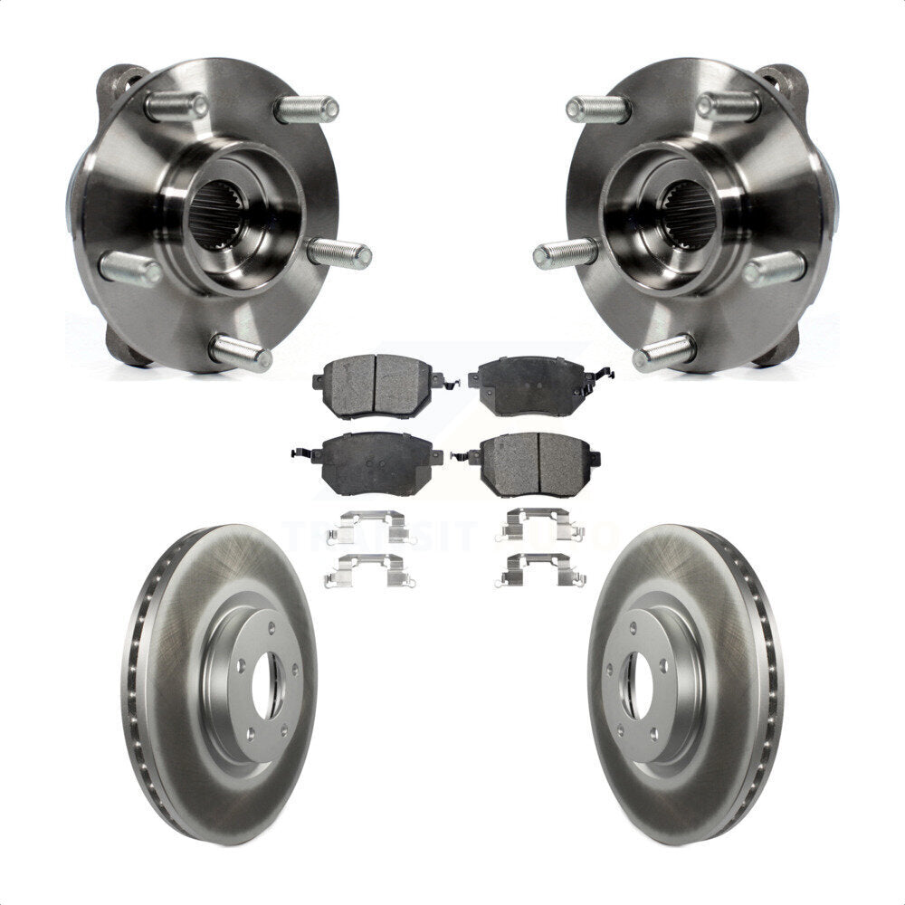 Front Hub Bearing Assembly Coated Disc Brake Rotors And Pads Kit For INFINITI FX35 FX45 KBB-103725