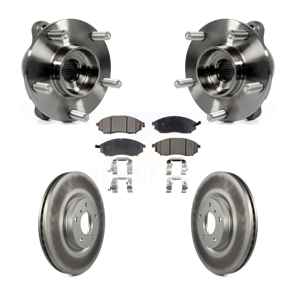 Front Hub Bearing Coated Brake Rotor Pad Kit For INFINITI G37 EX35 G35 QX50 QX70 M35 EX37 KBB-103726
