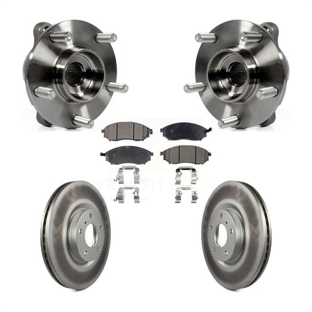 Front Hub Bearing Coated Brake Rotor Pad Kit For INFINITI G37 EX35 G35 QX50 QX70 M35 EX37 KBB-103726