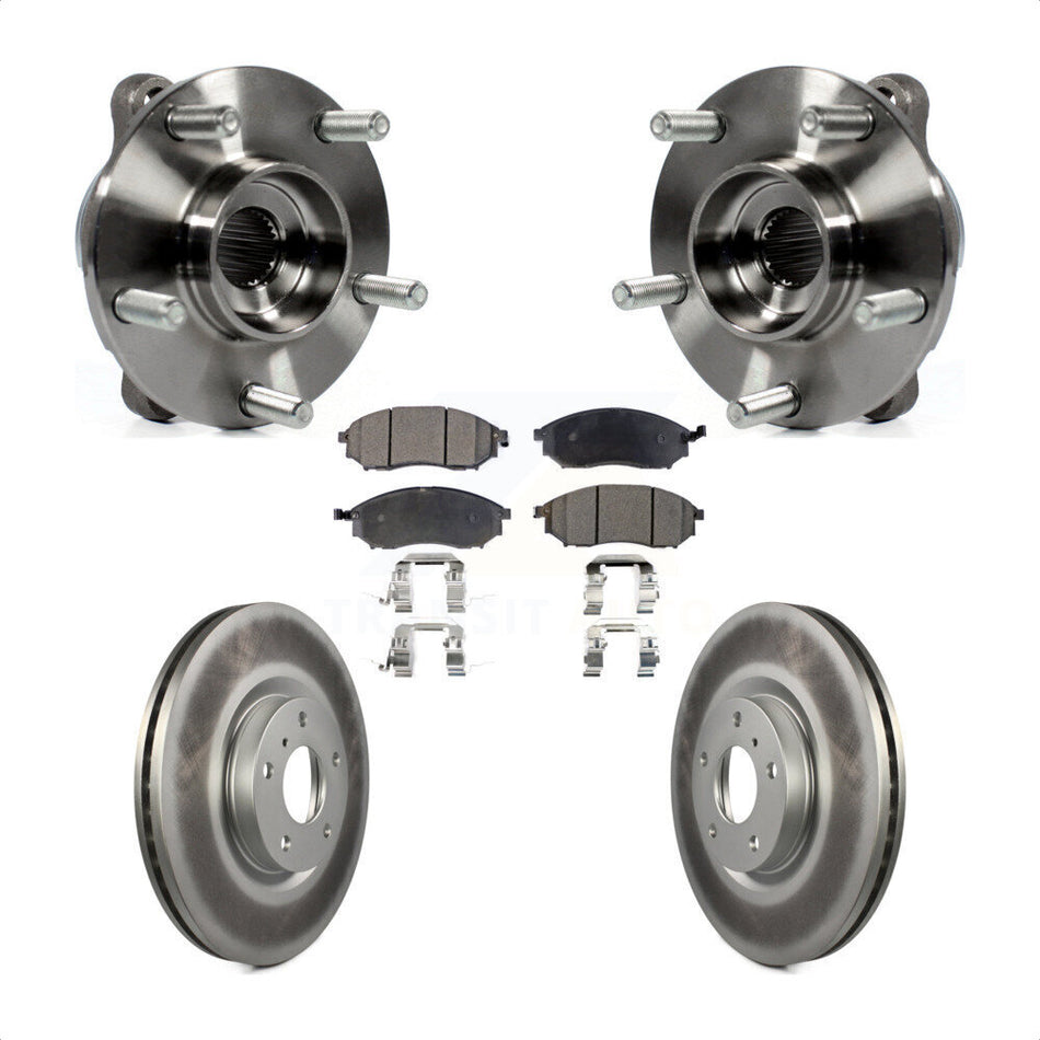 Front Hub Bearing Coated Brake Rotor Pad Kit For INFINITI G37 EX35 G35 QX50 QX70 M35 EX37 KBB-103726