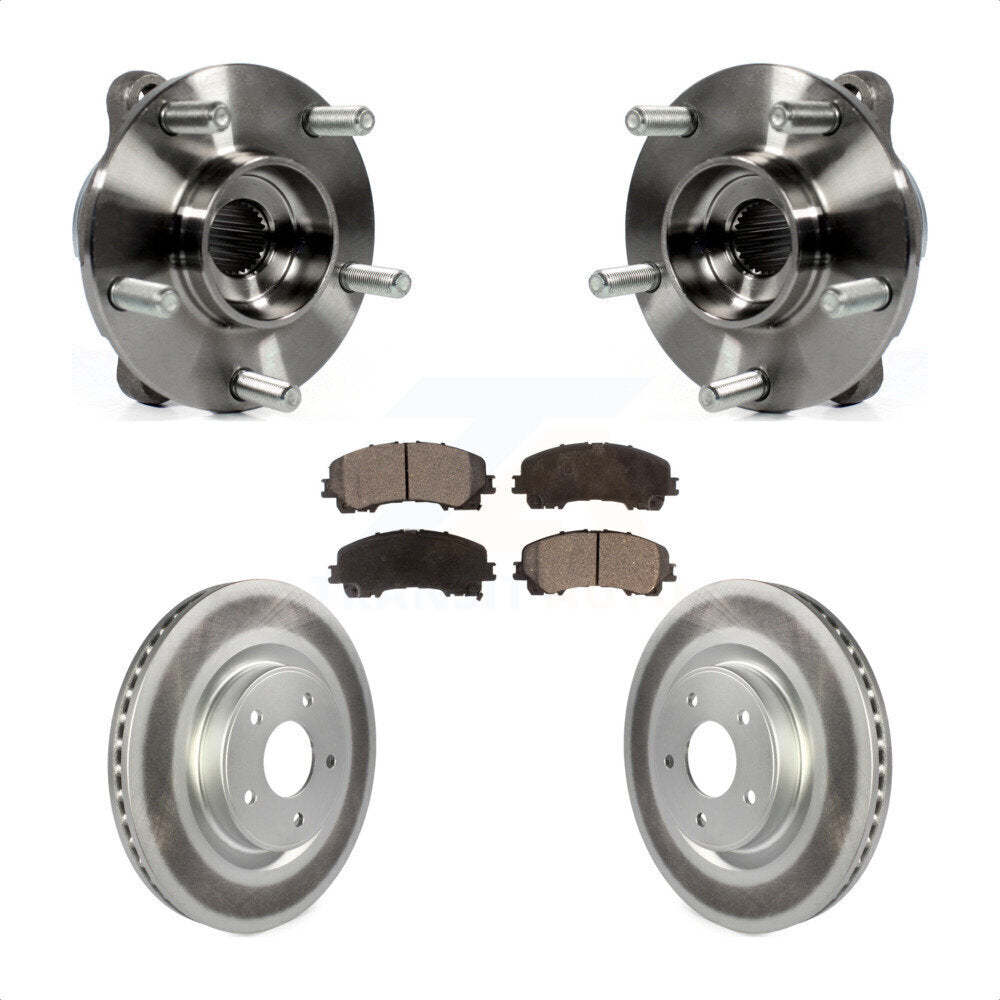 Front Hub Bearing Assembly Coated Disc Brake Rotor Pads Kit For INFINITI Q50 QX50 Q60 AWD KBB-103728