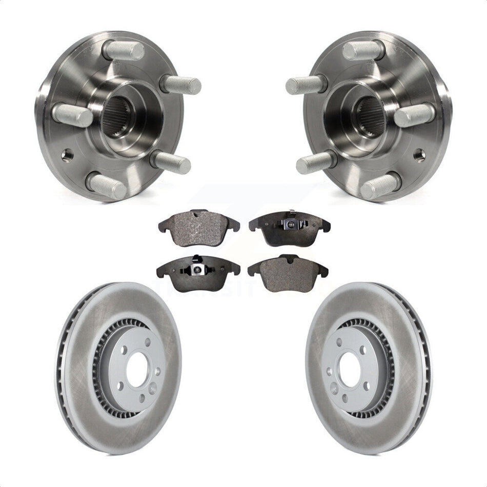 Front Hub Bearing Assembly With Coated Disc Brake Rotors And Semi-Metallic Pads Kit For 2008-2015 Land Rover LR2 KBB-103732