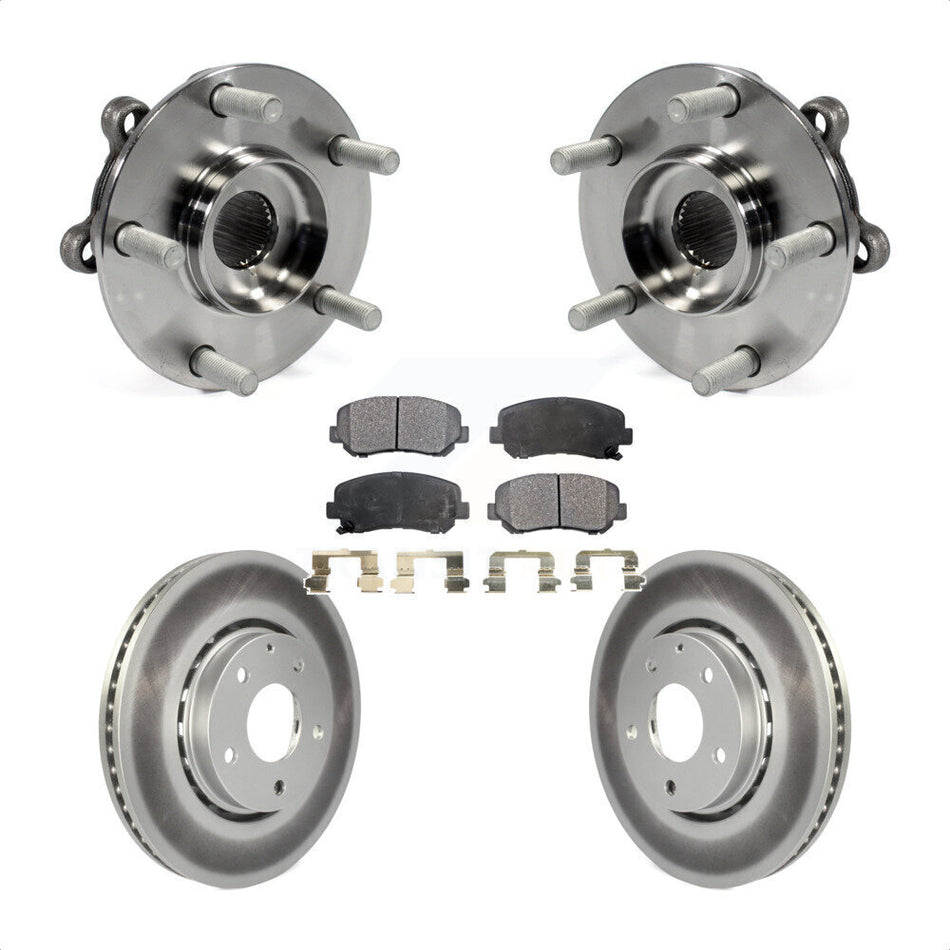 Front Hub Bearing Assembly With Coated Disc Brake Rotors And Semi-Metallic Pads Kit For Mazda CX-5 KBB-103739