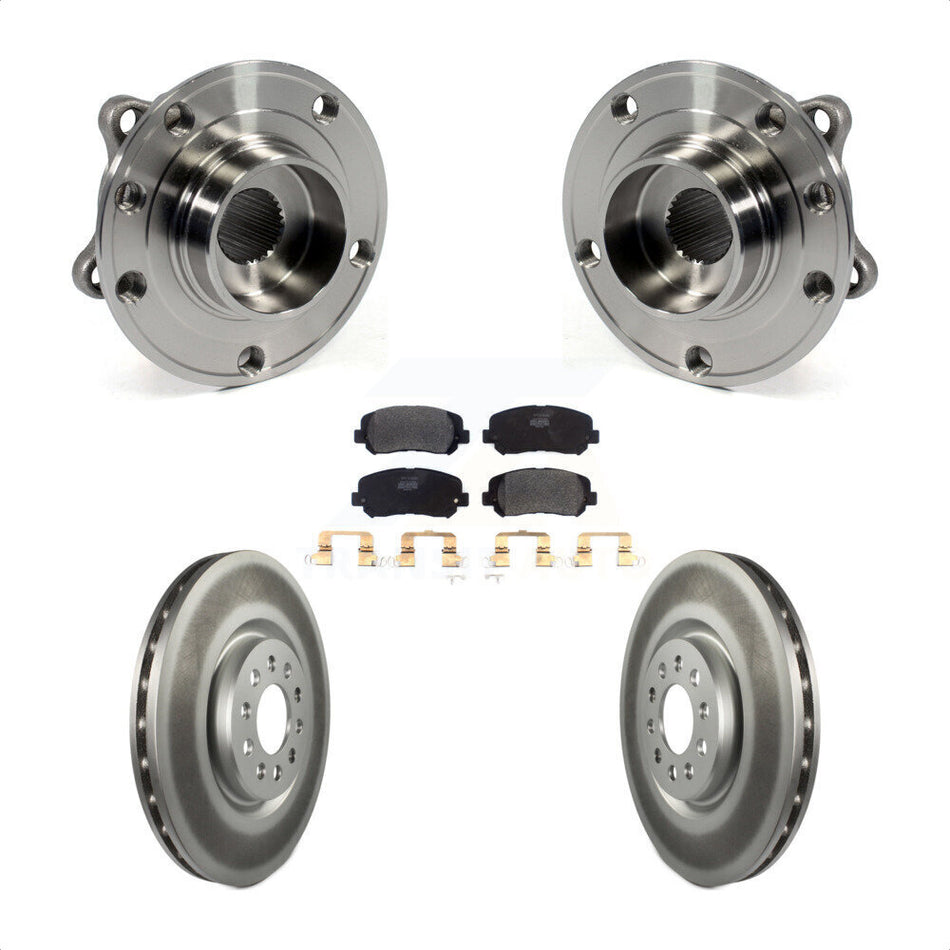 Front Hub Bearing Assembly With Coated Disc Brake Rotors And Semi-Metallic Pads Kit For 2015-2017 Chrysler 200 330mm Diameter Rotor KBB-103741