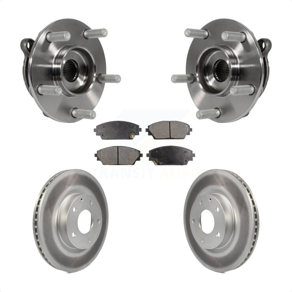 Front Hub Bearing Assembly With Coated Disc Brake Rotors And Semi-Metallic Pads Kit For Mazda 3 CX-3 Sport KBB-103745