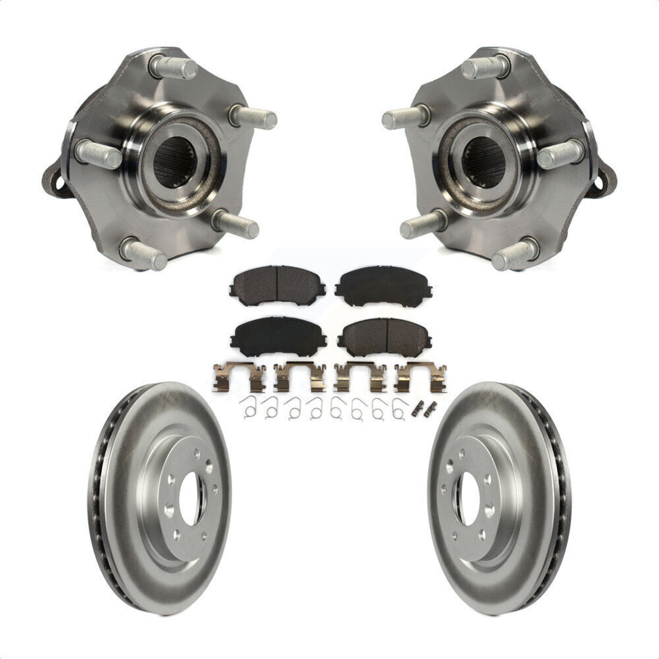 Front Hub Bearing Assembly With Coated Disc Brake Rotors And Semi-Metallic Pads Kit For Nissan Rogue Sport Qashqai KBB-103749