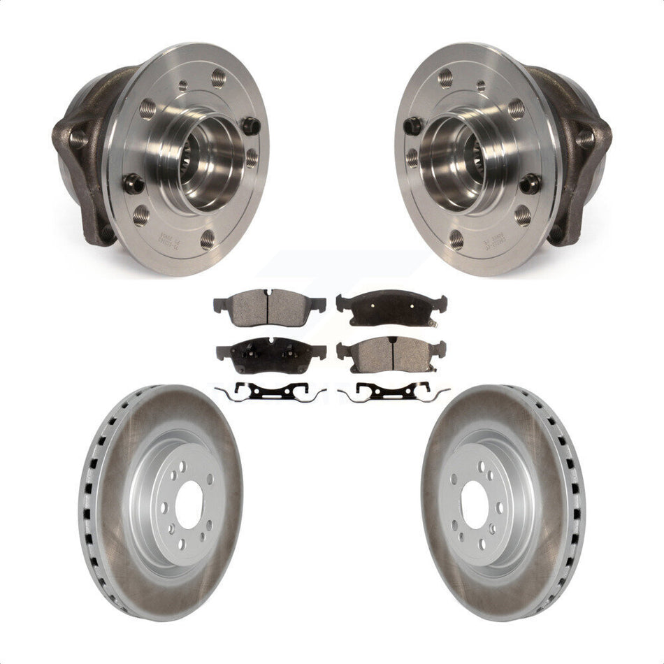 Front Hub Bearing Assembly With Coated Disc Brake Rotors And Semi-Metallic Pads Kit For Mercedes-Benz ML350 GLE350 ML250 GLE300d KBB-103751
