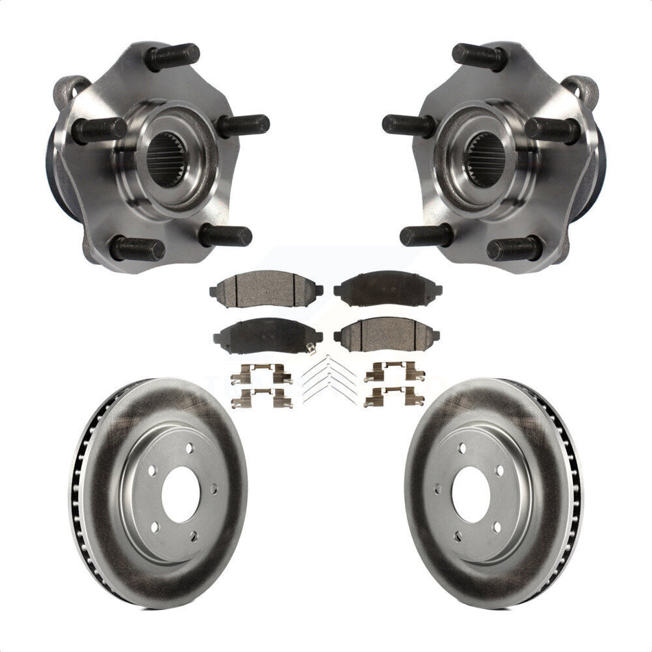 Front Hub Bearing Assembly With Coated Disc Brake Rotors And Semi-Metallic Pads Kit For Nissan NV200 Leaf Chevrolet City Express LEAF KBB-103753