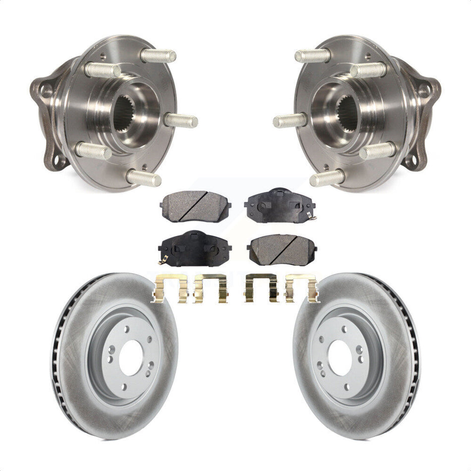 Front Hub Bearing Assembly With Coated Disc Brake Rotors And Semi-Metallic Pads Kit For Hyundai Sonata Tucson KBB-103764