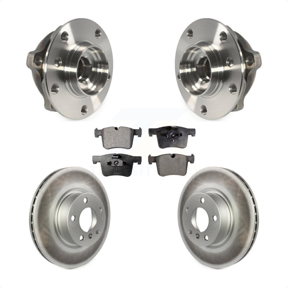 Front Hub Bearing Assembly With Coated Disc Brake Rotors And Semi-Metallic Pads Kit For BMW X3 X4 KBB-103771