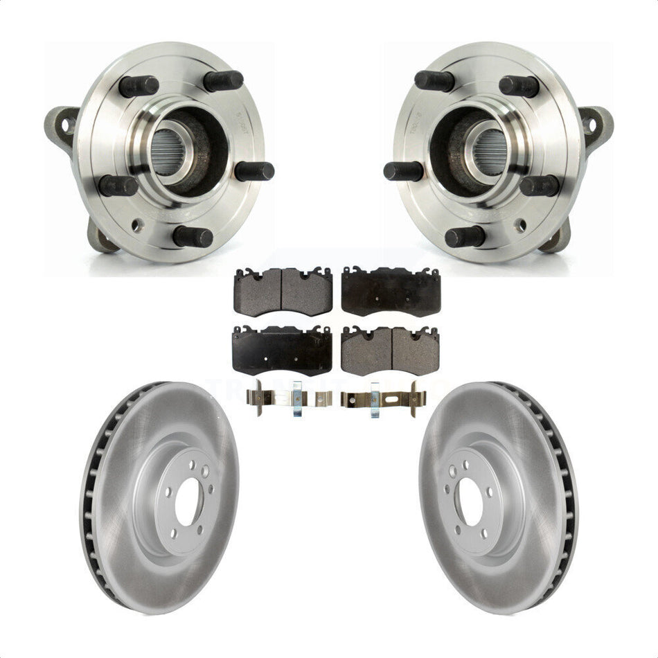 Front Hub Bearing Assembly With Coated Disc Brake Rotors And Semi-Metallic Pads Kit For 2010-2013 Land Rover Range Sport Supercharged KBB-103821