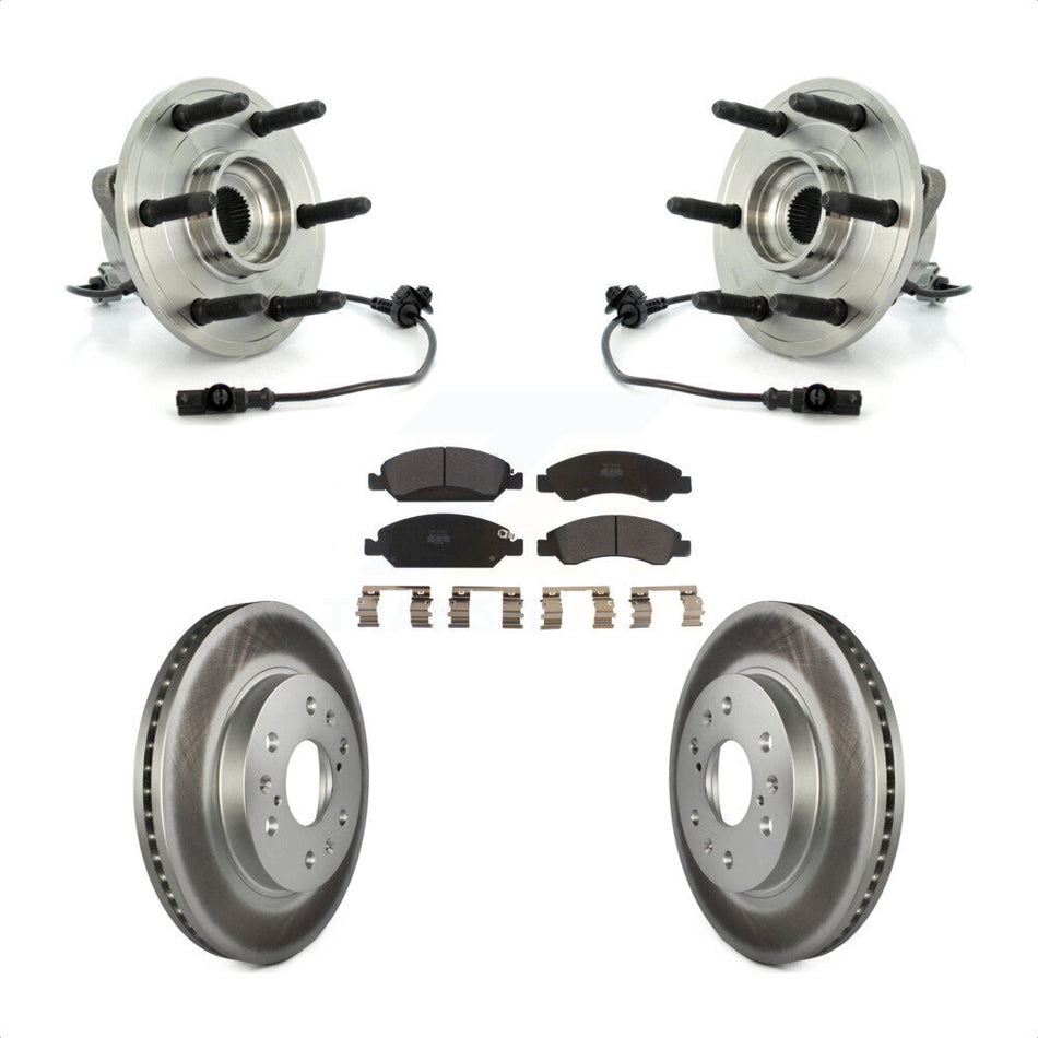 Front Hub Bearing Assembly With Coated Disc Brake Rotors And Pads Kit For Chevrolet Silverado 1500 GMC Sierra Tahoe Suburban Yukon Cadillac XL Avalanche Escalade ESV EXT KBB-103849