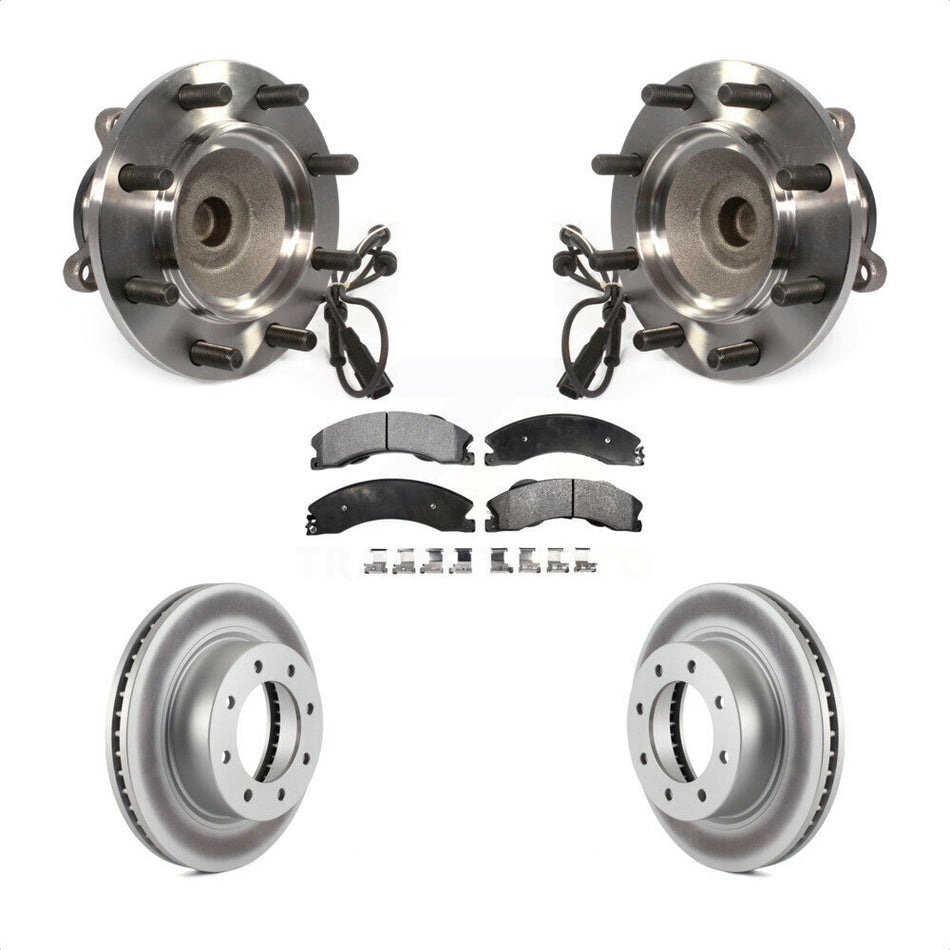 Front Hub Bearing Assembly With Coated Disc Brake Rotors And Semi-Metallic Pads Kit For Nissan NV2500 NV3500 NV1500 KBB-103881