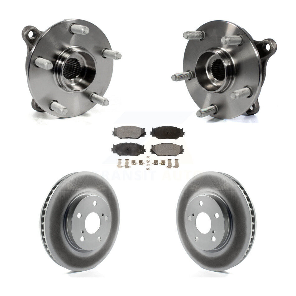 Front Hub Bearing Assembly With Coated Disc Brake Rotors And Semi-Metallic Pads Kit For Lexus IS250 AWD KBB-103916