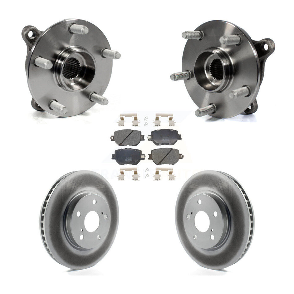 Front Hub Bearing Assembly With Coated Disc Brake Rotors And Semi-Metallic Pads Kit For Lexus IS250 KBB-103917