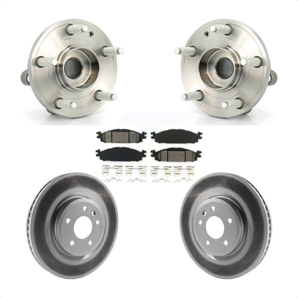 Front Hub Bearing Assembly With Coated Disc Brake Rotors And Semi-Metallic Pads Kit For Ford Explorer KBB-103935