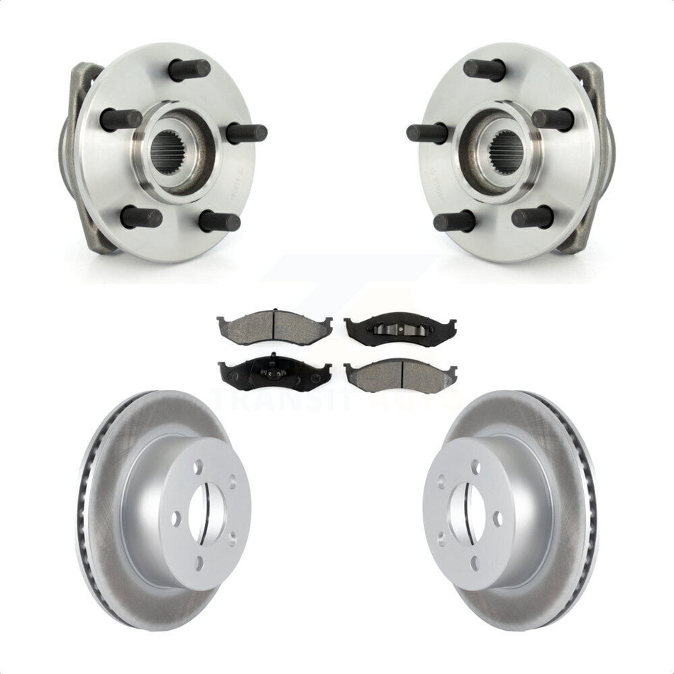 Front Hub Bearing Assembly With Coated Disc Brake Rotors And Semi-Metallic Pads Kit For Jeep Grand Wagoneer TJ KBB-103948