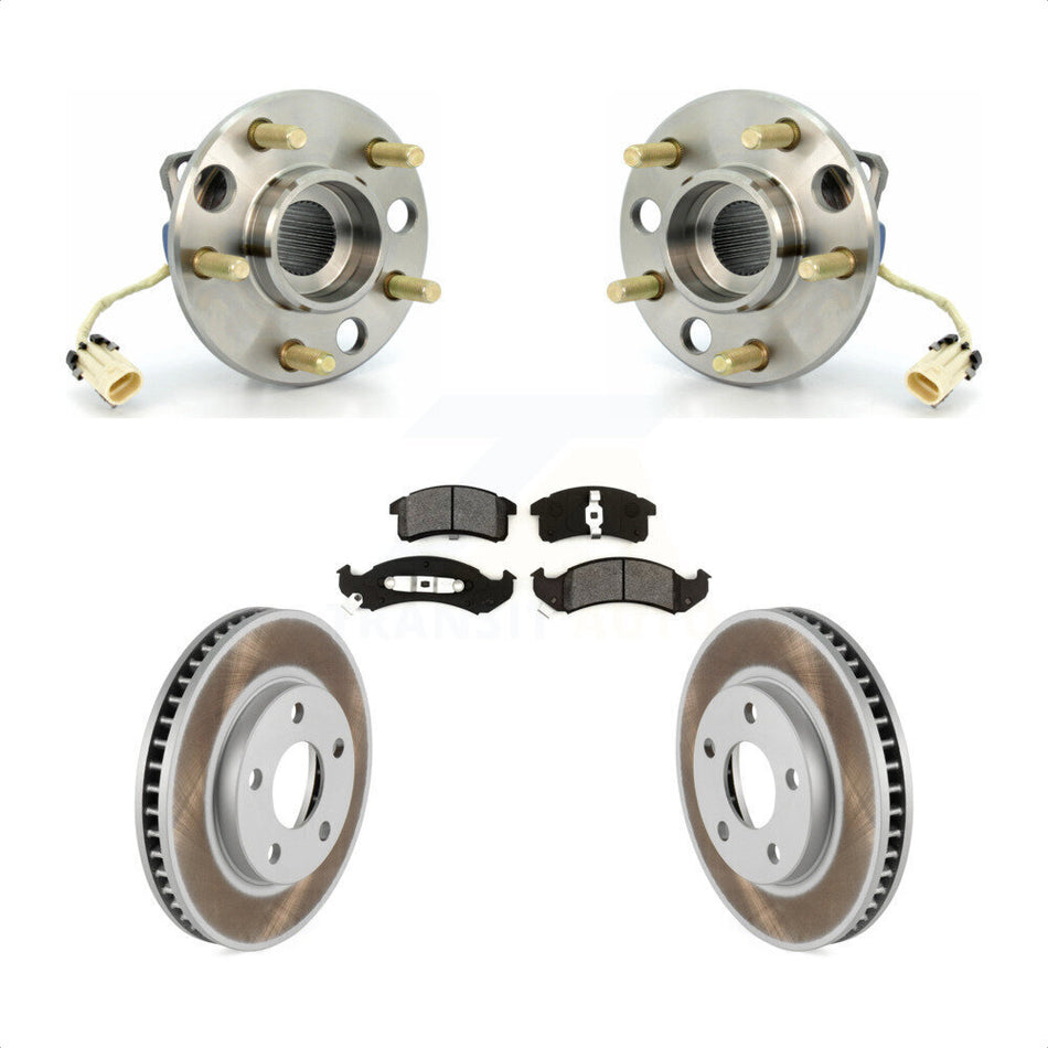Front Hub Bearing Coated Brake Rotor Pads Kit For Buick LeSabre Oldsmobile Cadillac 88 Pontiac DeVille Bonneville Park Avenue Eldorado Seville 98 Riviera Chevrolet Lumina APV KBB-103952