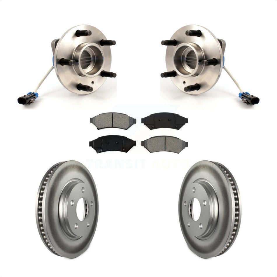 Front Hub Bearing Assembly With Coated Disc Brake Rotors And Semi-Metallic Pads Kit For Pontiac Grand Prix Buick LaCrosse Chevrolet Uplander Montana Terraza Allure KBB-103964
