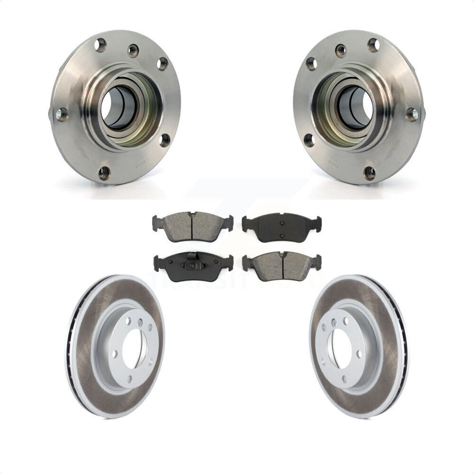 Front Hub Bearing Assembly With Coated Disc Brake Rotors And Semi-Metallic Pads Kit For BMW Z3 Z4 323i 323Ci 328i 318i 323is 328is 318is 320i KBB-103976