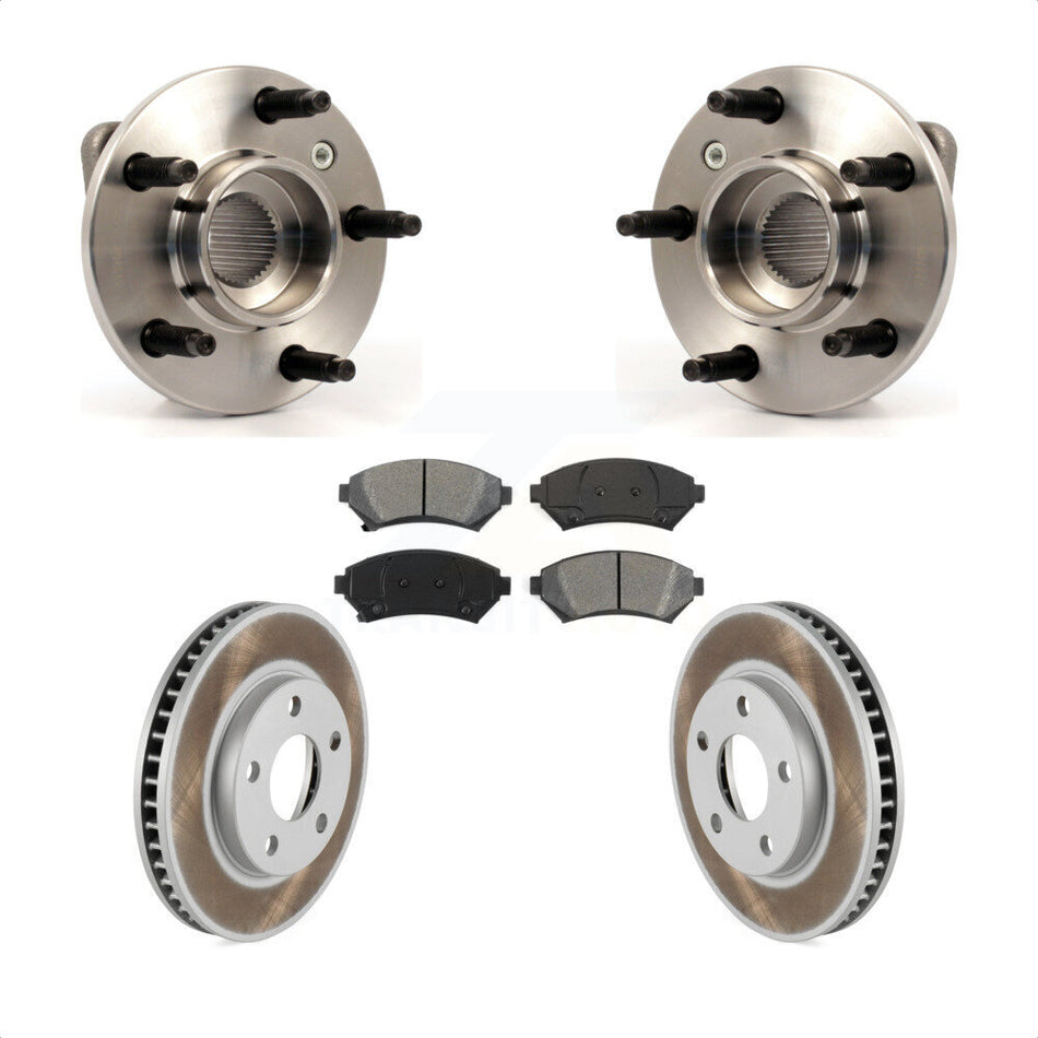 Front Hub Bearing Assembly With Coated Disc Brake Rotors And Semi-Metallic Pads Kit For Buick Century Chevrolet Venture Pontiac Montana Regal Grand Prix KBB-103986