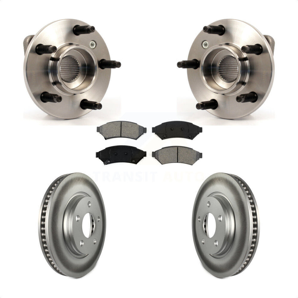 Front Hub Bearing Assembly With Coated Disc Brake Rotors And Semi-Metallic Pads Kit For Pontiac Grand Prix Buick LaCrosse Allure KBB-103990