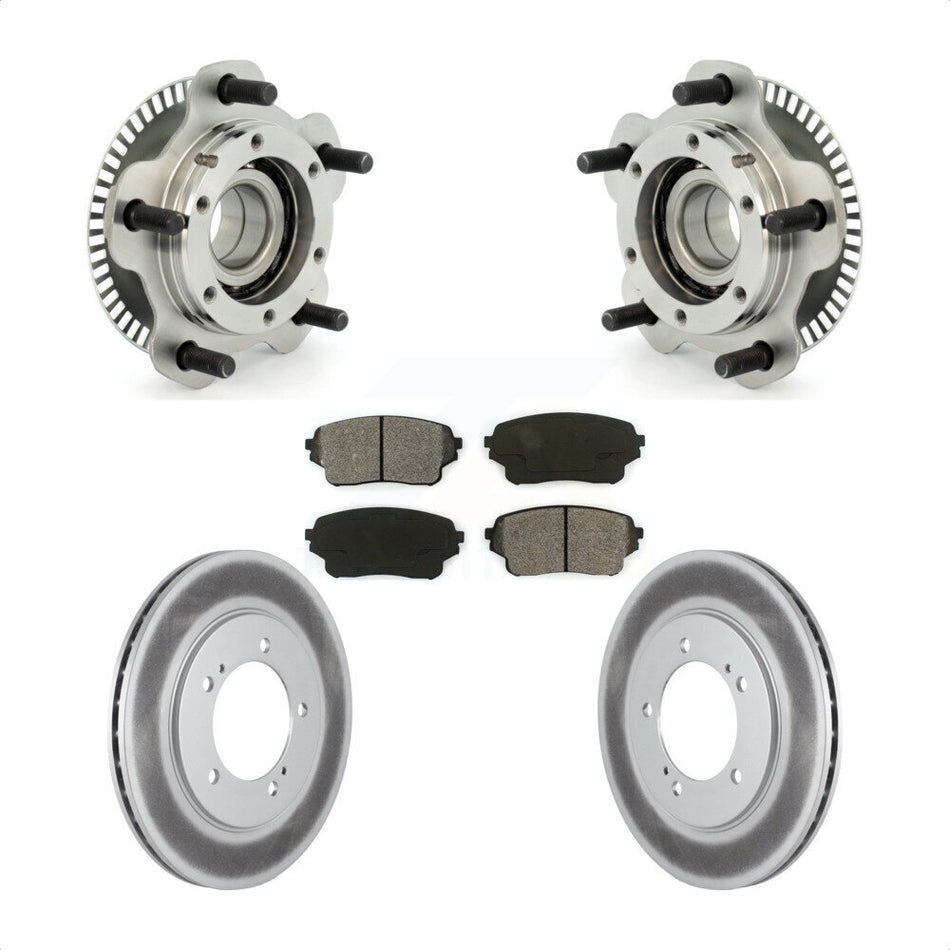 Front Hub Bearing Assembly With Coated Disc Brake Rotors And Semi-Metallic Pads Kit For Suzuki XL-7 Grand Vitara KBB-104004