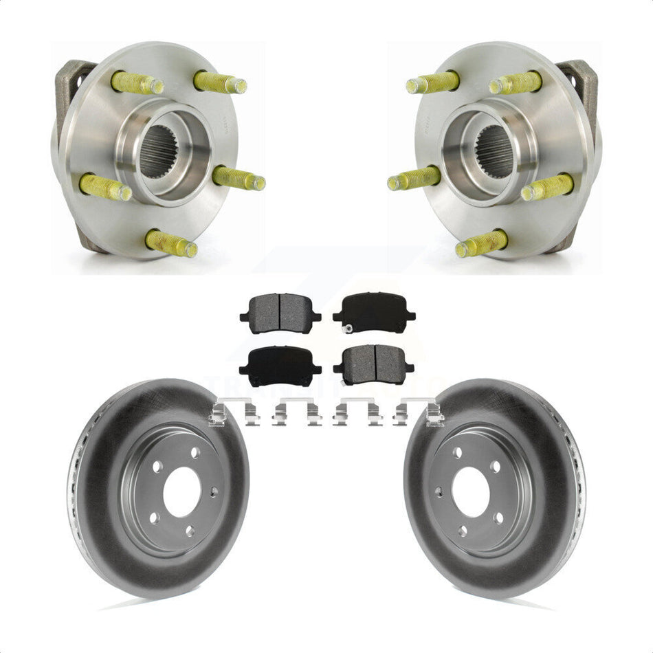 Front Hub Bearing Assembly With Coated Disc Brake Rotors And Semi-Metallic Pads Kit For Chevrolet Malibu Pontiac G6 KBB-104031
