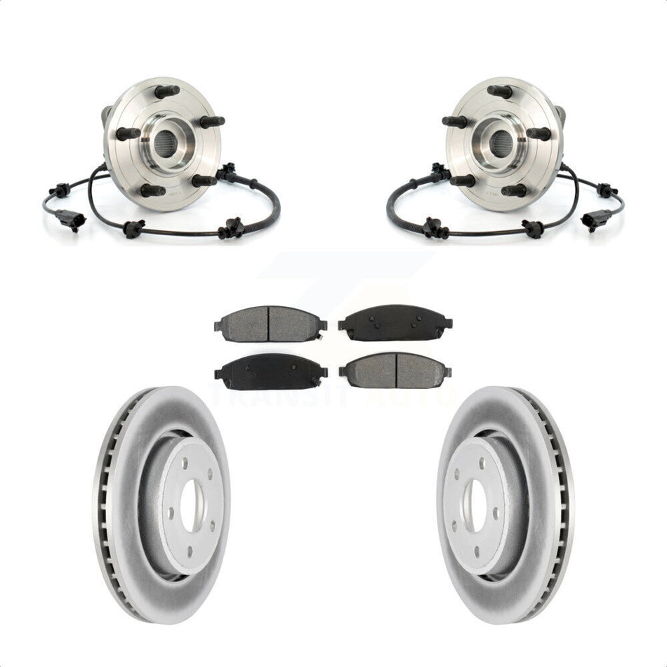 Front Hub Bearing Assembly With Coated Disc Brake Rotors And Semi-Metallic Pads Kit For Jeep Grand Cherokee Commander KBB-104064