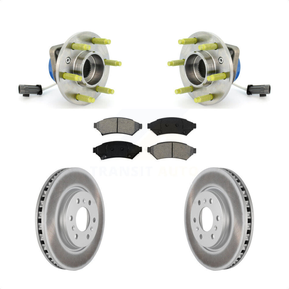 Front Hub Bearing Assembly With Coated Disc Brake Rotors And Semi-Metallic Pads Kit For Chevrolet Uplander Buick Terraza Pontiac Montana Saturn Relay KBB-104065