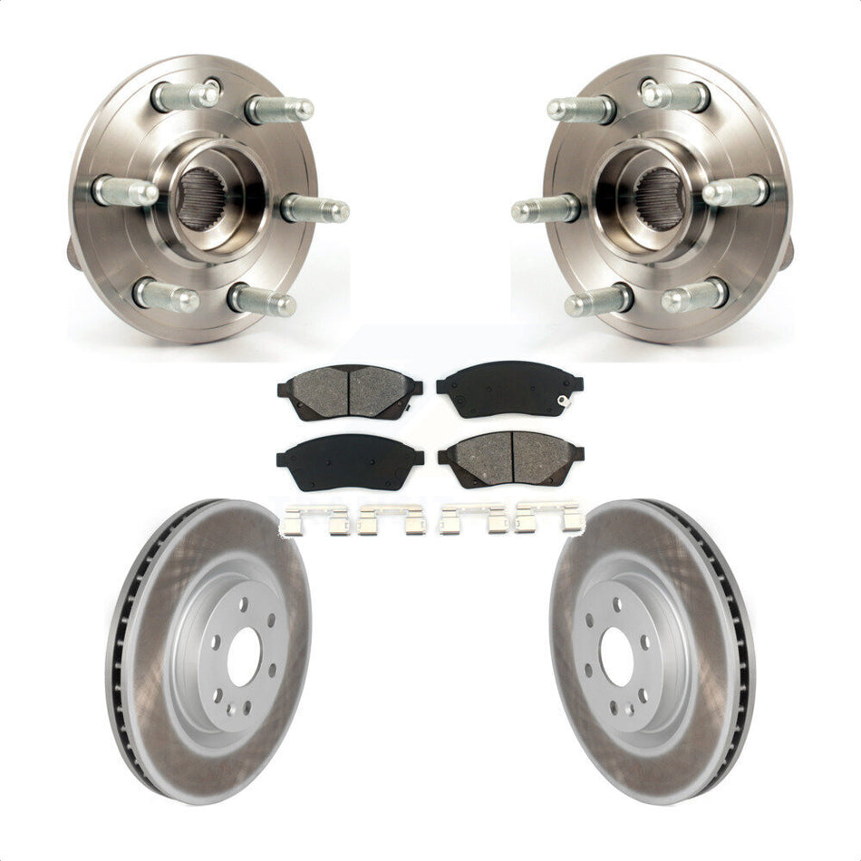 Front Hub Bearing Assembly With Coated Disc Brake Rotors And Semi-Metallic Pads Kit For Cadillac SRX Saab 9-4X KBB-104143