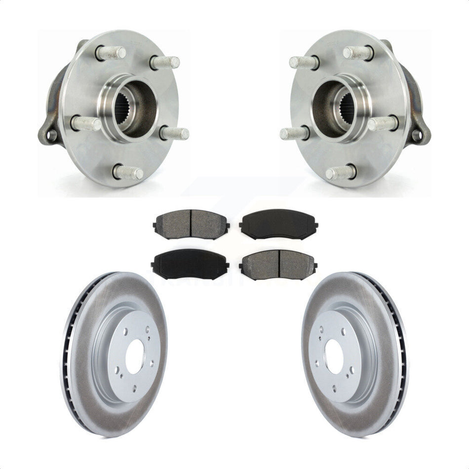 Front Hub Bearing Assembly With Coated Disc Brake Rotors And Semi-Metallic Pads Kit For 2006-2013 Suzuki Grand Vitara KBB-104144