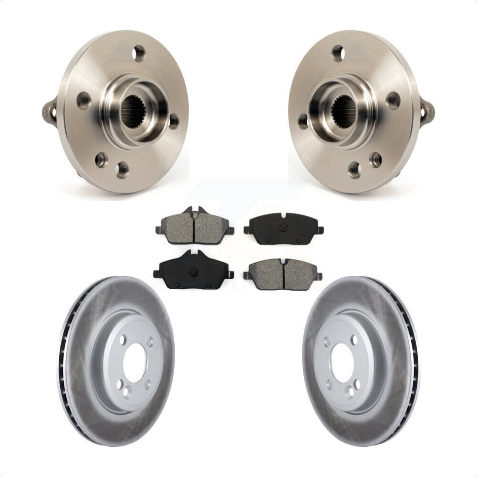 Front Hub Bearing Assembly With Coated Disc Brake Rotors And Semi-Metallic Pads Kit For Mini Cooper KBB-104171