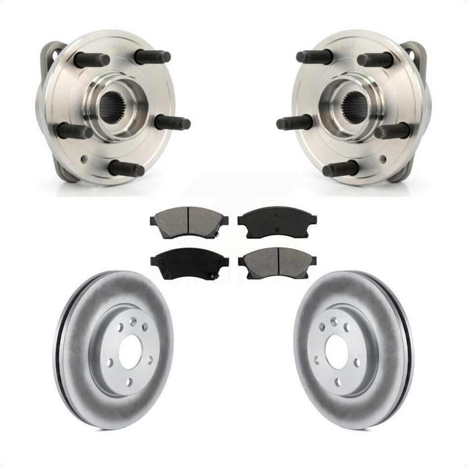 Front Hub Bearing Assembly With Coated Disc Brake Rotors And Semi-Metallic Pads Kit For Chevrolet Cruze Limited KBB-104177