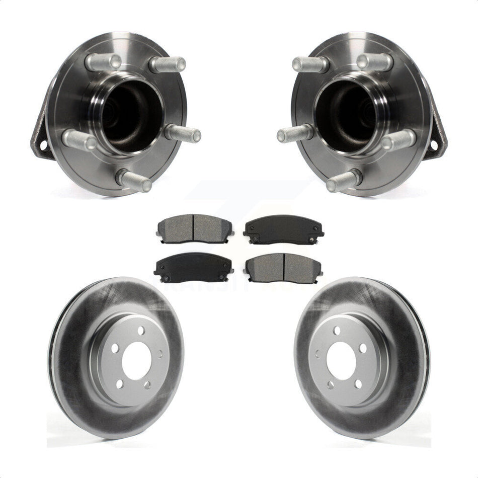 Front Hub Bearing Assembly With Coated Disc Brake Rotors And Semi-Metallic Pads Kit For Dodge Charger Challenger Chrysler 300 KBB-104185