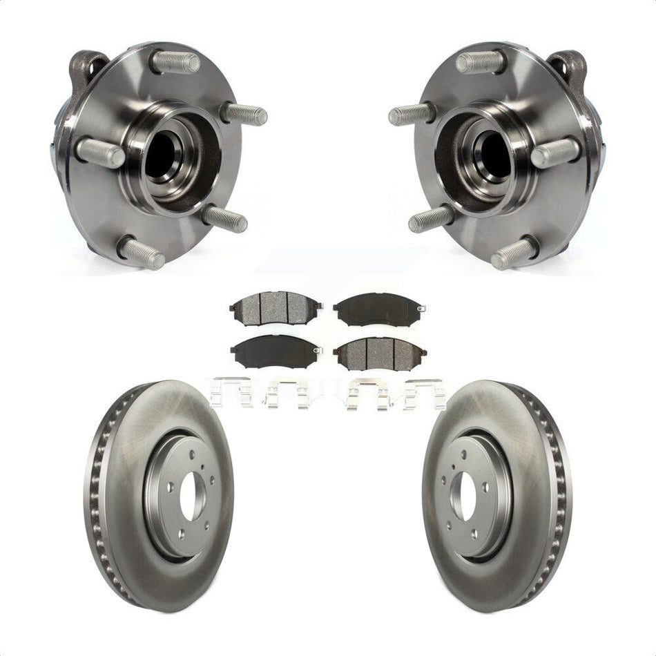 Front Hub Bearing Assembly With Coated Disc Brake Rotors And Semi-Metallic Pads Kit For Infiniti FX35 FX37 QX70 INFINITI KBB-104199