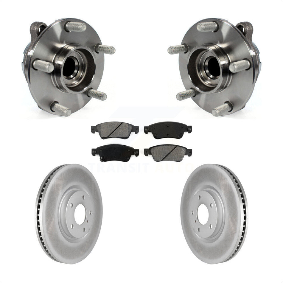 Front Hub Bearing Assembly With Coated Disc Brake Rotors And Semi-Metallic Pads Kit For Infiniti G37 G35 Q60 INFINITI KBB-104200