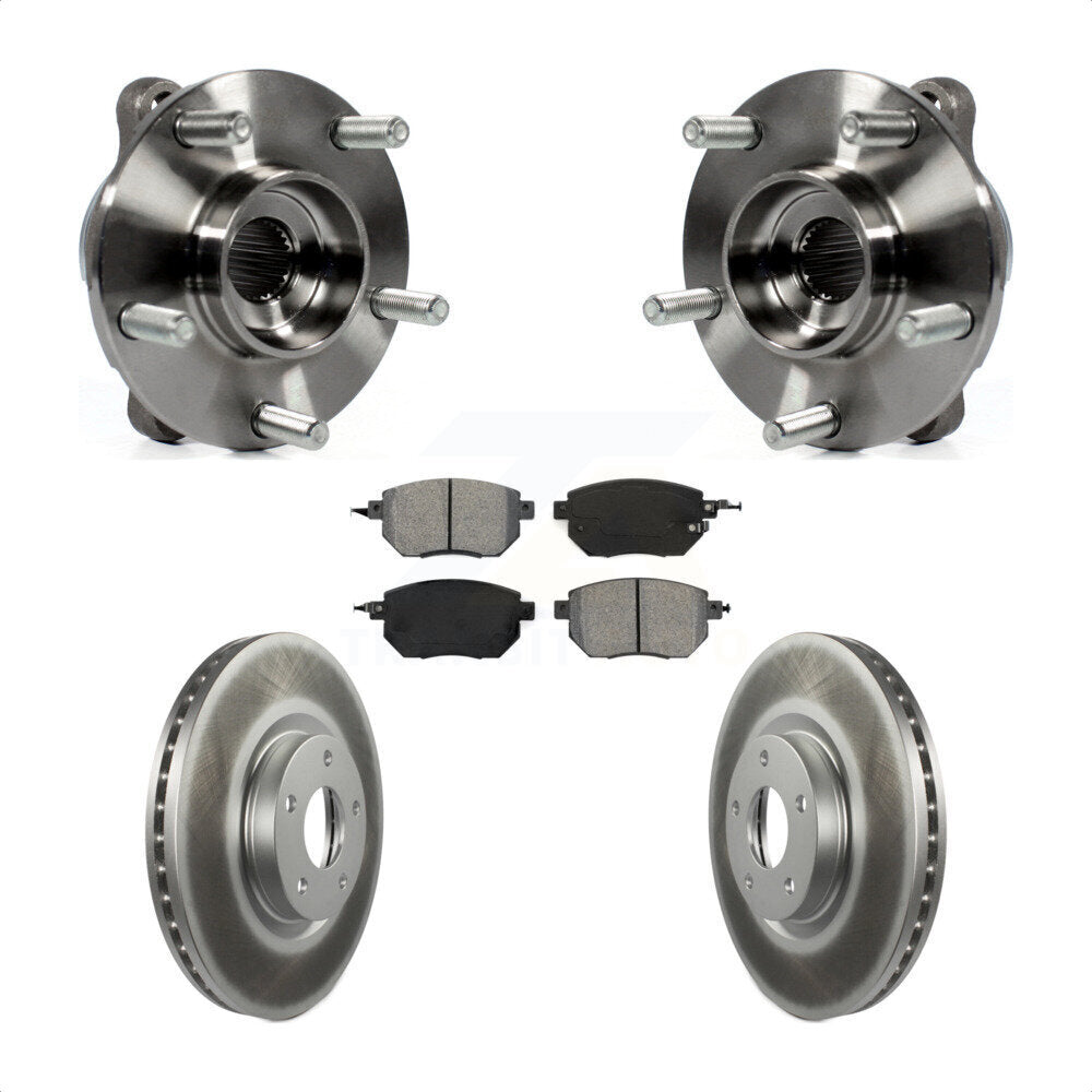 Front Hub Bearing Assembly Coated Disc Brake Rotors And Pads Kit For INFINITI FX35 FX45 KBB-104204