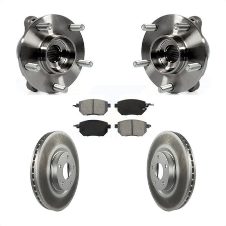 Front Hub Bearing Assembly Coated Disc Brake Rotors And Pads Kit For INFINITI FX35 FX45 KBB-104204