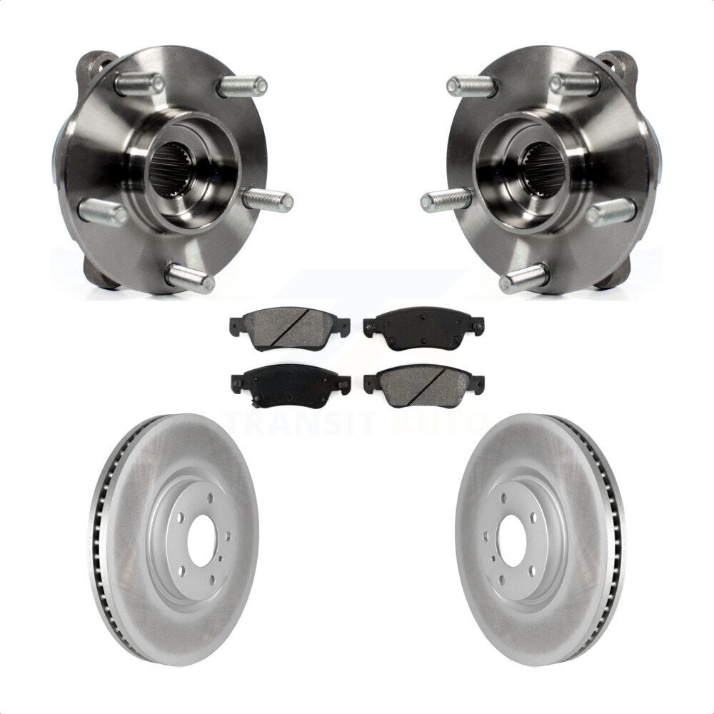 Front Hub Bearing Assembly Coated Disc Brake Rotors And Pads Kit For INFINITI G35 Q60 KBB-104207