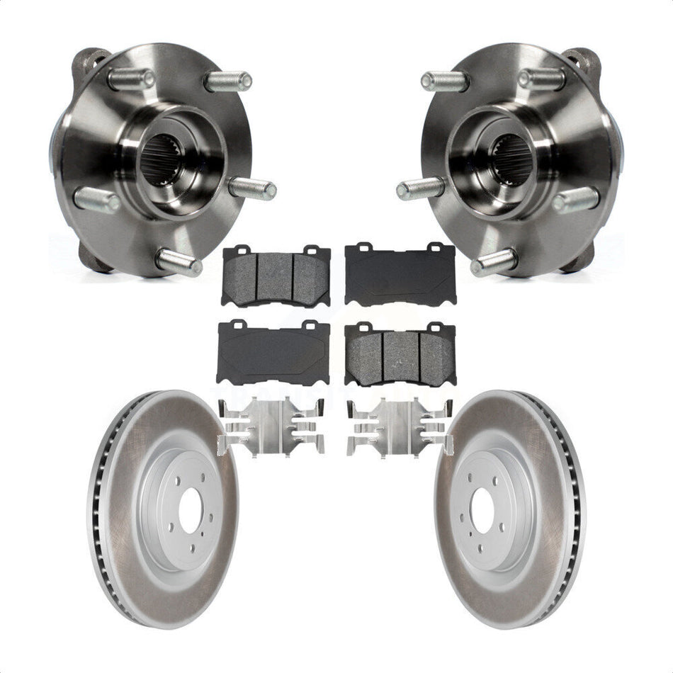 Front Hub Bearing Coated Brake Rotor Pads Kit For INFINITI Q50 Q60 M37 FX50 QX70 Q70 Q70L KBB-104208
