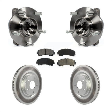 Front Hub Bearing Assembly Coated Disc Brake Rotor Pads Kit For INFINITI Q50 QX50 Q60 AWD KBB-104209