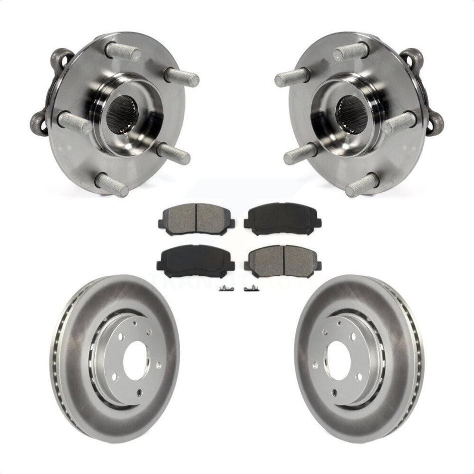 Front Hub Bearing Assembly With Coated Disc Brake Rotors And Semi-Metallic Pads Kit For Mazda CX-5 KBB-104220