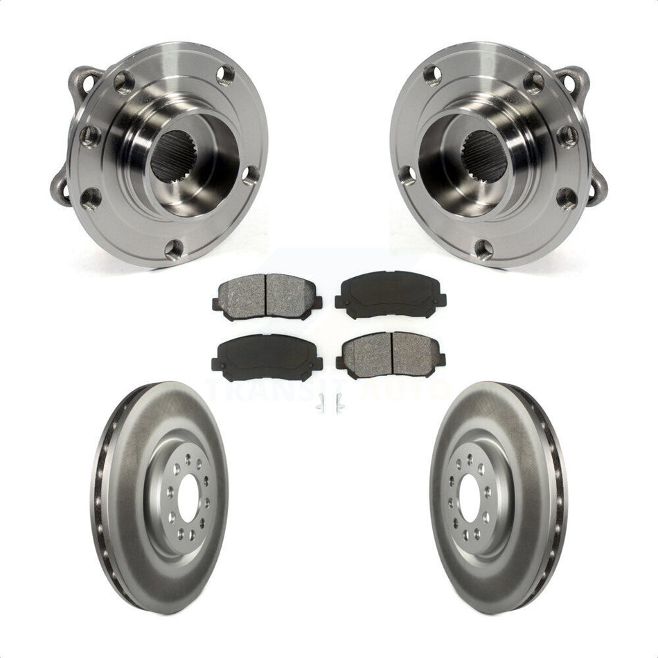 Front Hub Bearing Assembly With Coated Disc Brake Rotors And Semi-Metallic Pads Kit For 2015-2017 Chrysler 200 330mm Diameter Rotor KBB-104222