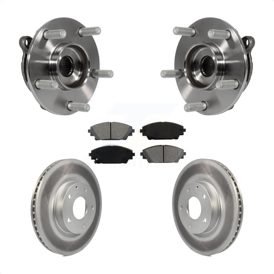Front Hub Bearing Assembly With Coated Disc Brake Rotors And Semi-Metallic Pads Kit For Mazda 3 CX-3 Sport KBB-104226