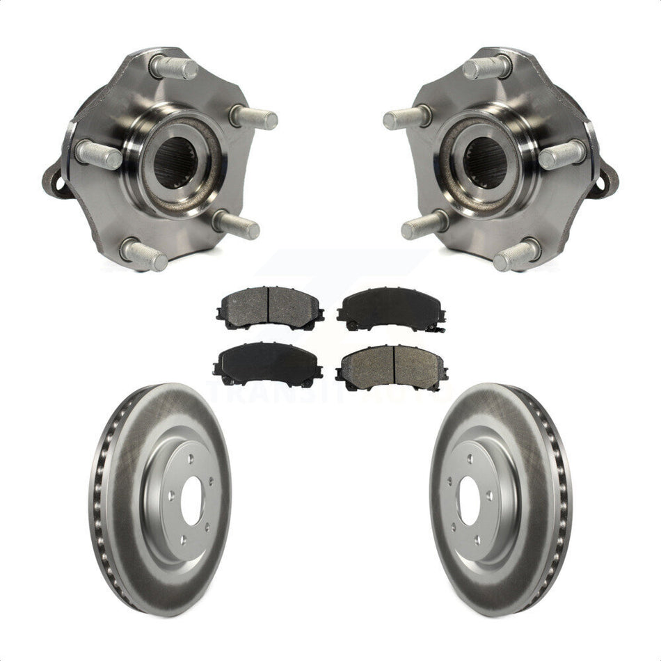 Front Hub Bearing Assembly With Coated Disc Brake Rotors And Semi-Metallic Pads Kit For Nissan Rogue KBB-104231